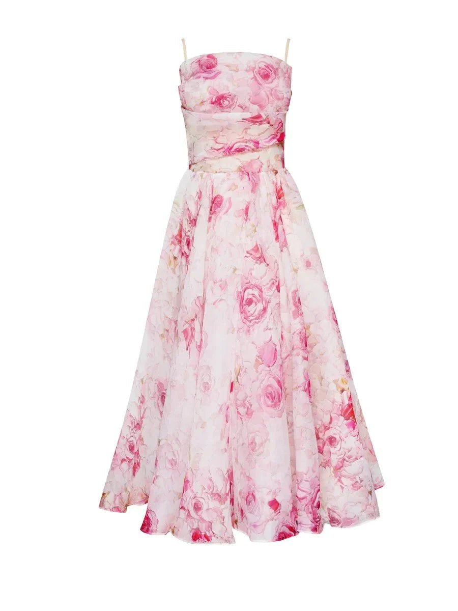 Amelie - Garden Bloom Strap Midi Dress