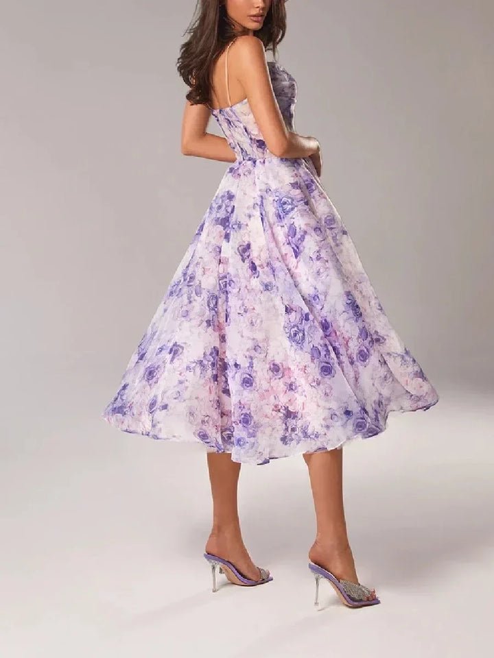 Amelie - Garden Bloom Strap Midi Dress