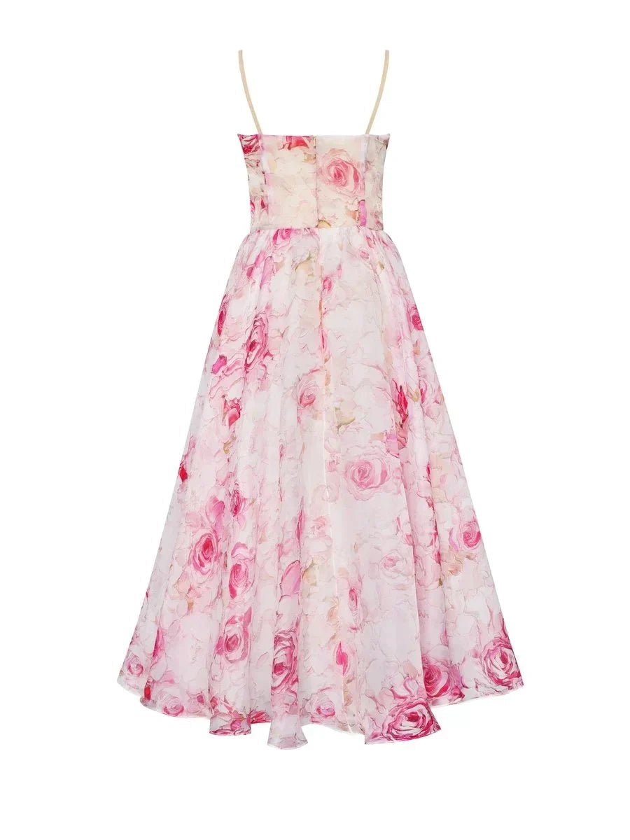 Amelie - Garden Bloom Strap Midi Dress
