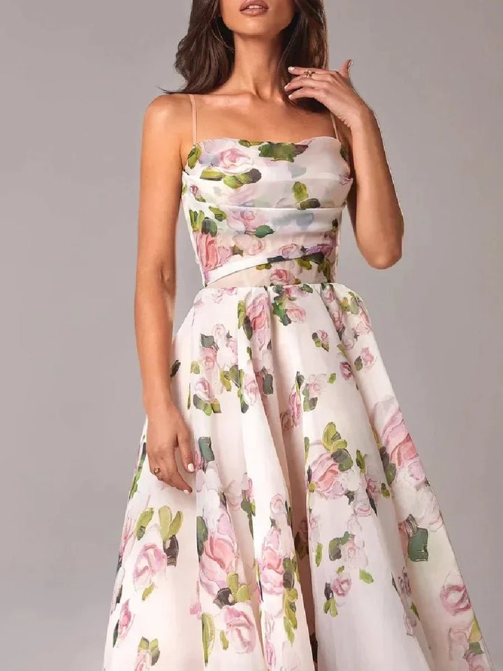 Amelie - Garden Bloom Strap Midi Dress