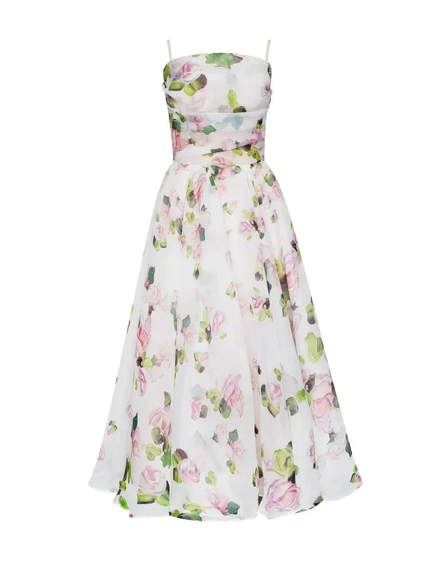 Amelie - Garden Bloom Strap Midi Dress