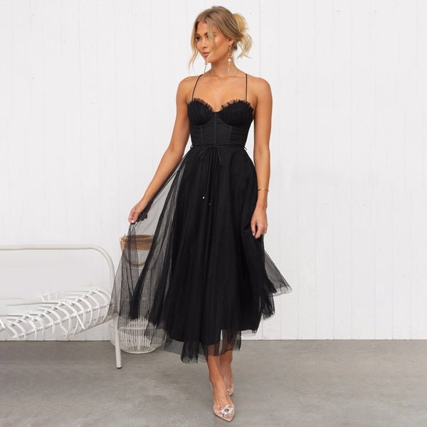 Miranda - Sleeveless Midi Tulle Dress