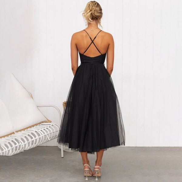 Miranda - Sleeveless Midi Tulle Dress