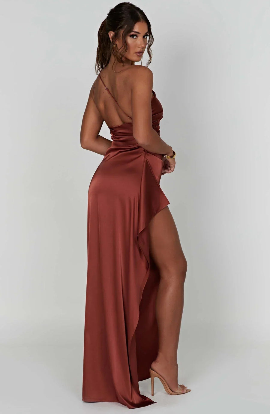 Nyelle Sculpted One-Shoulder Gown