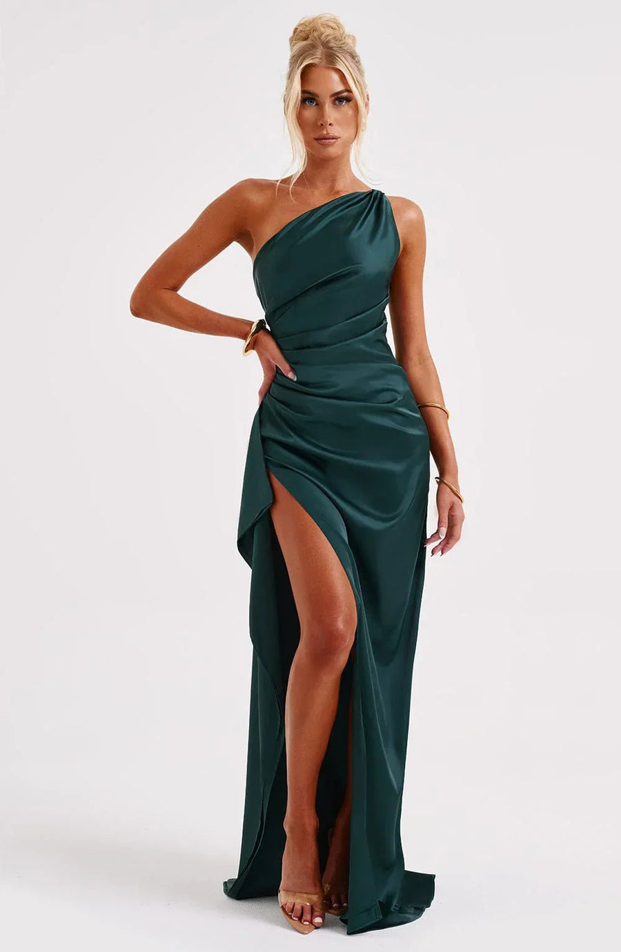 Nyelle Sculpted One-Shoulder Gown