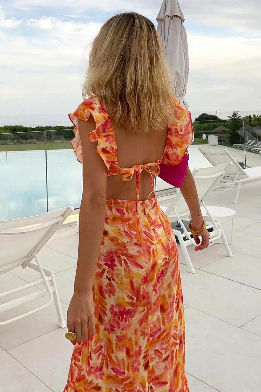 Renata - Ruffle Strap Summer Maxi Dress