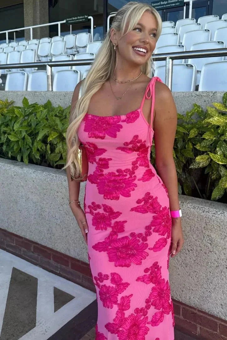 Trudy - Pink Floral Maxi Dress
